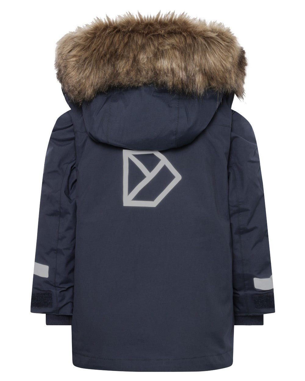 Navy coloured Didriksons Childrens Bjarven Parka 5 on white background 