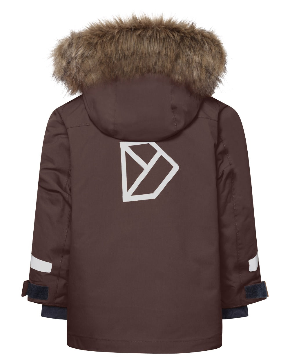 Shadow Brown coloured Didriksons Childrens Bjarven Parka 5 on white background 