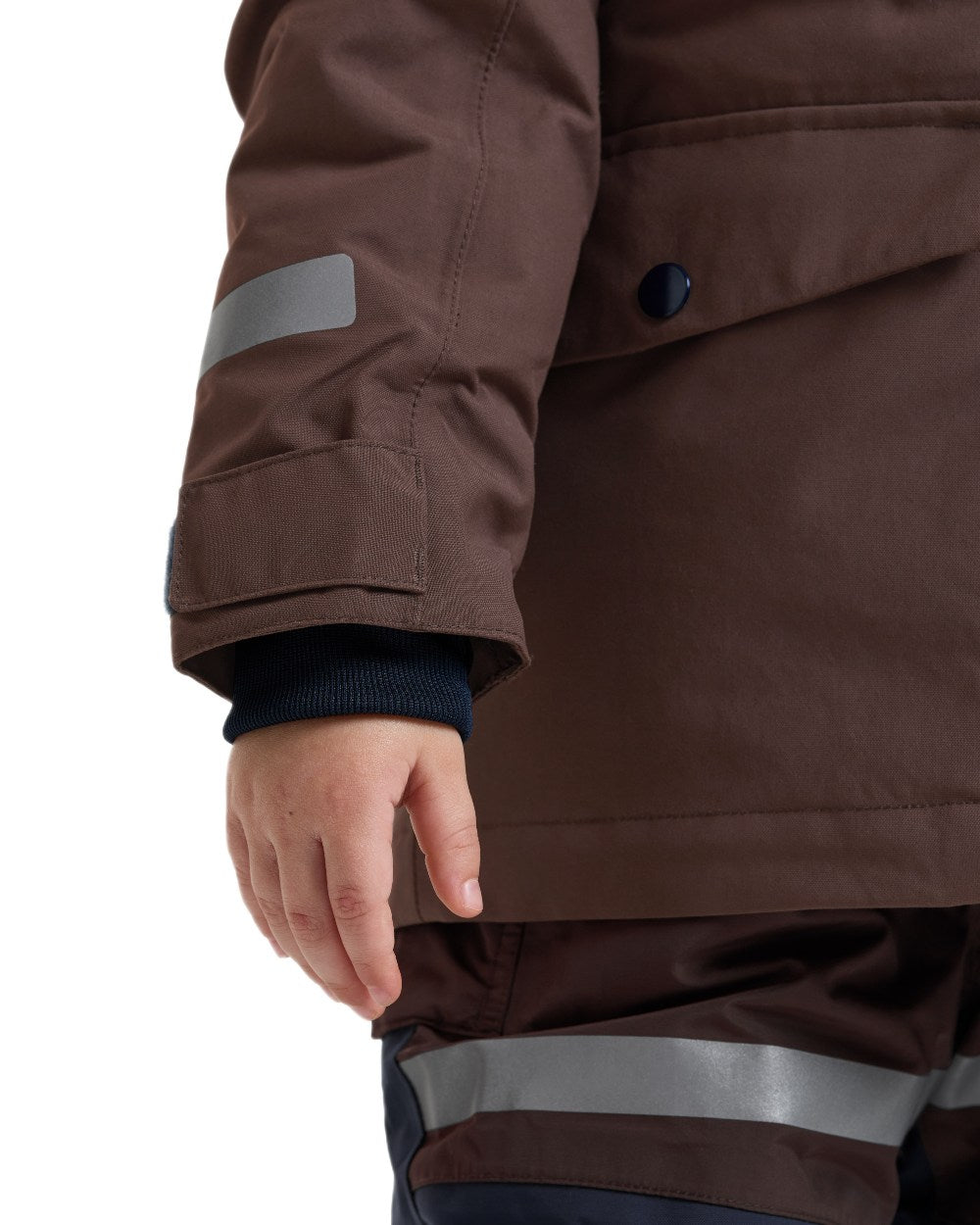 Shadow Brown coloured Didriksons Childrens Bjarven Parka 5 on white background 