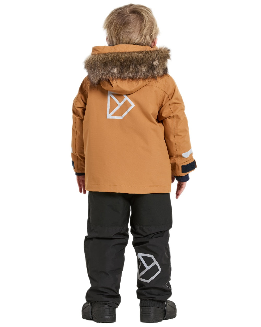 Almond Tree Coloured Didriksons Childrens Bjärven Parka on white background 