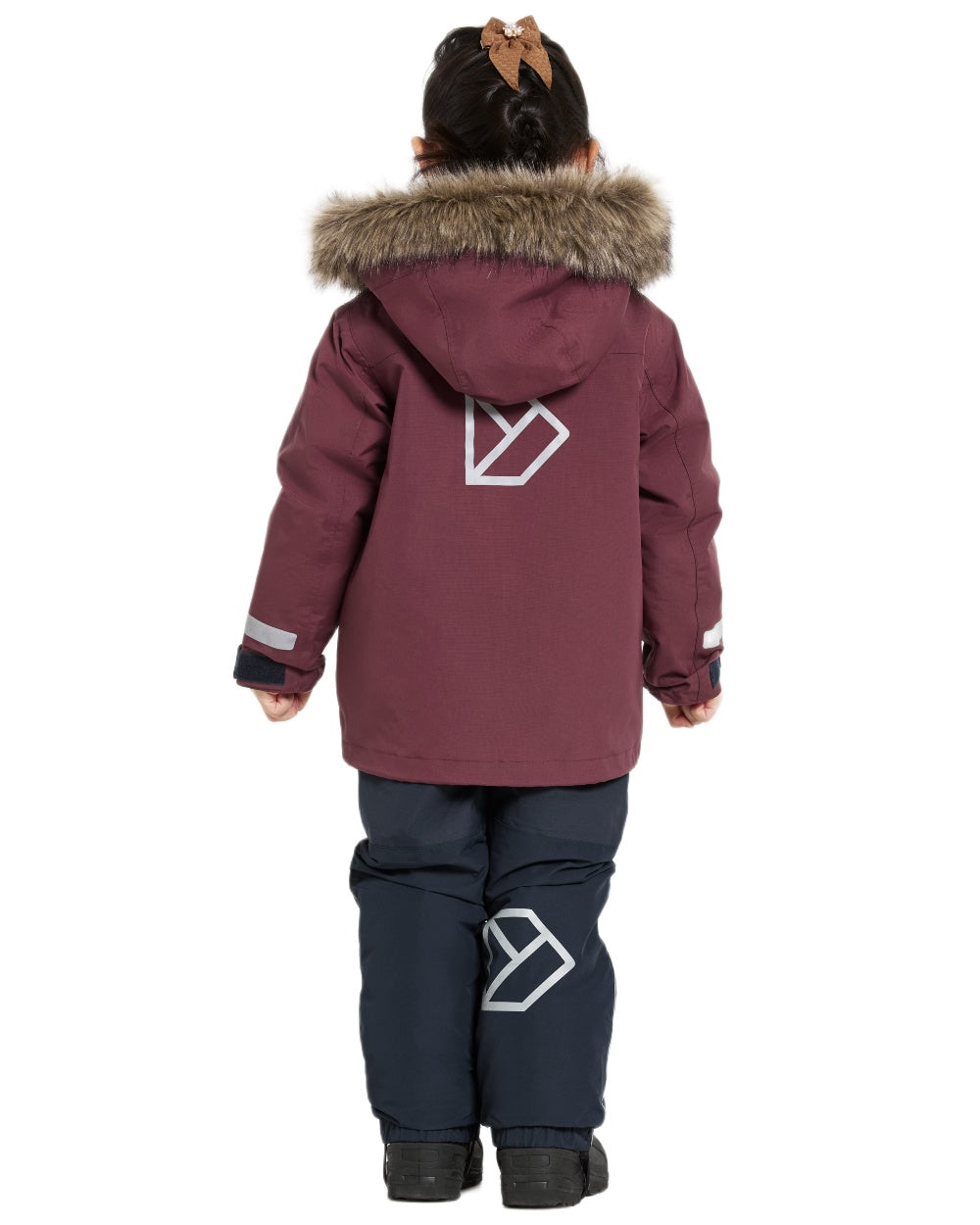 Anemon Red Coloured Didriksons Childrens Bjärven Parka on white background 