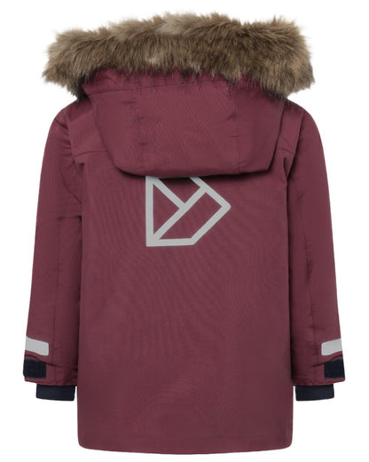 Anemon Red Coloured Didriksons Childrens Bjärven Parka on white background 