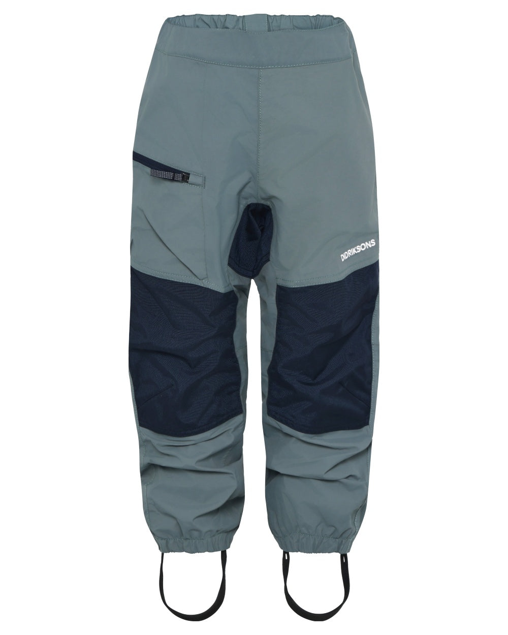 Factory Blue coloured Didriksons Childrens Dusk Pants on white background 