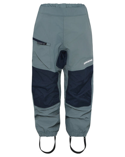 Factory Blue coloured Didriksons Childrens Dusk Pants on white background 