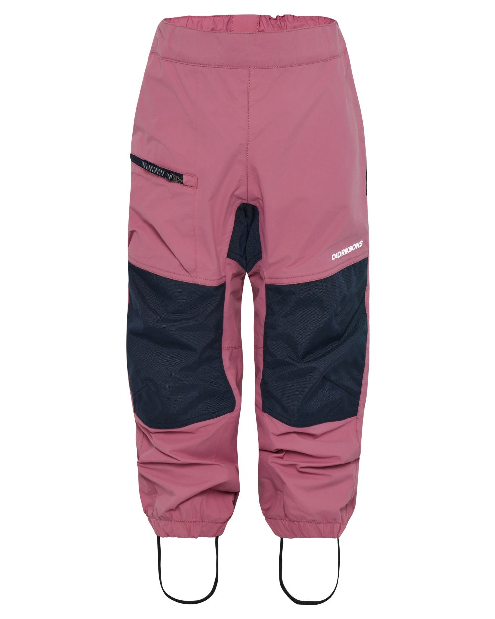 Heather Pink coloured Didriksons Childrens Dusk Pants on white background 
