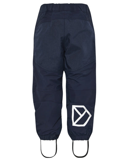 Navy coloured Didriksons Childrens Dusk Pants on white background 