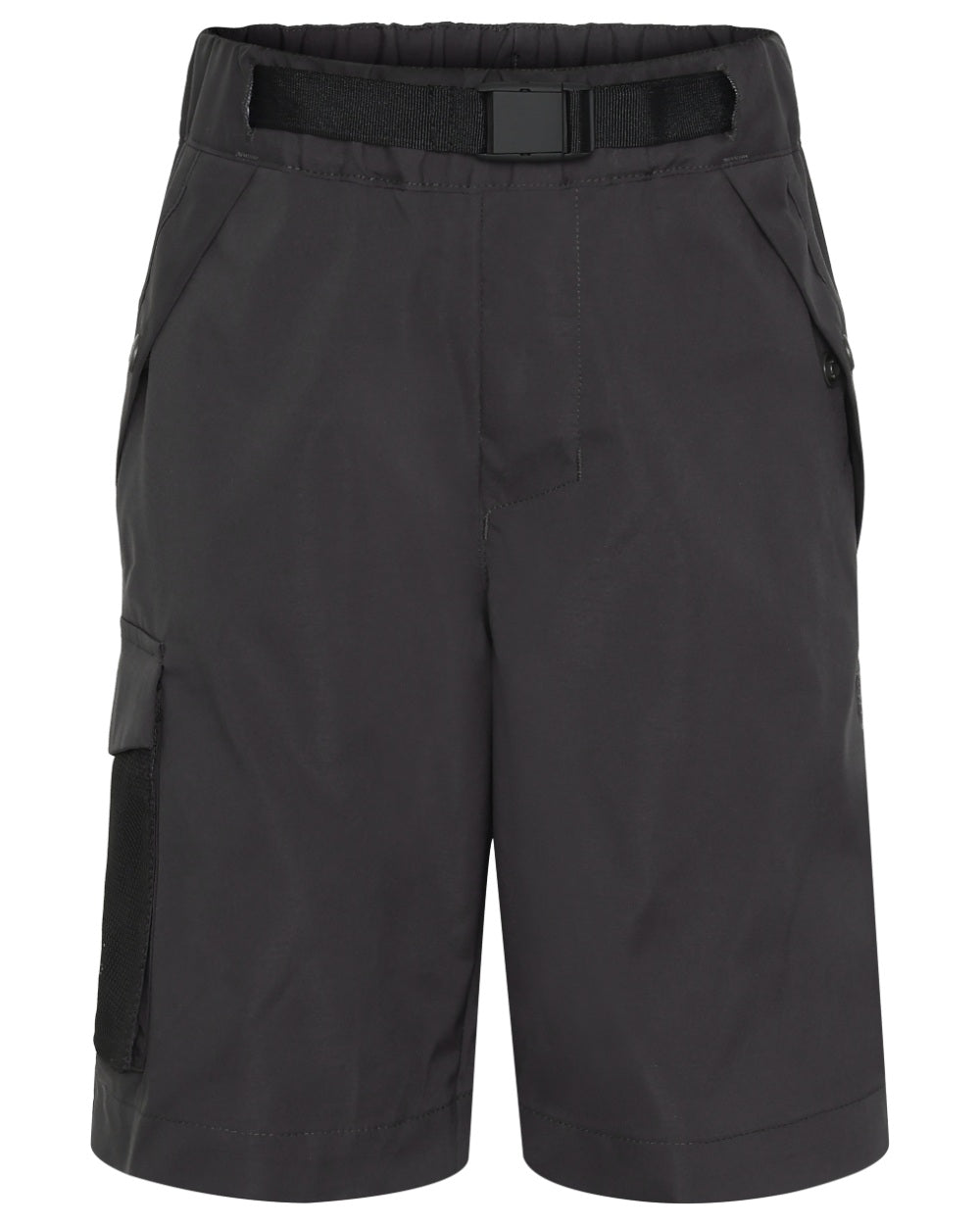 Graphite coloured Didriksons Childrens Eken Shorts on white background 