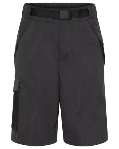 Graphite coloured Didriksons Childrens Eken Shorts on white background 