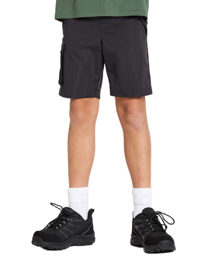 Graphite coloured Didriksons Childrens Eken Shorts on white background 