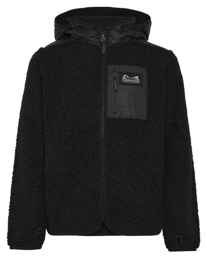 Black coloured Didriksons Childrens Exa Full-Zip Fleece 3 on white background 