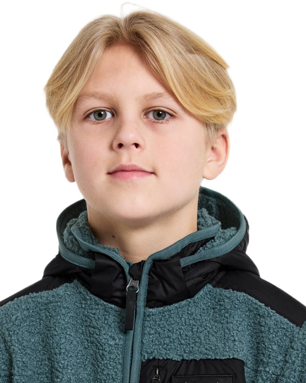Star Blue coloured Didriksons Childrens Exa Full-Zip Fleece 3 on white background 