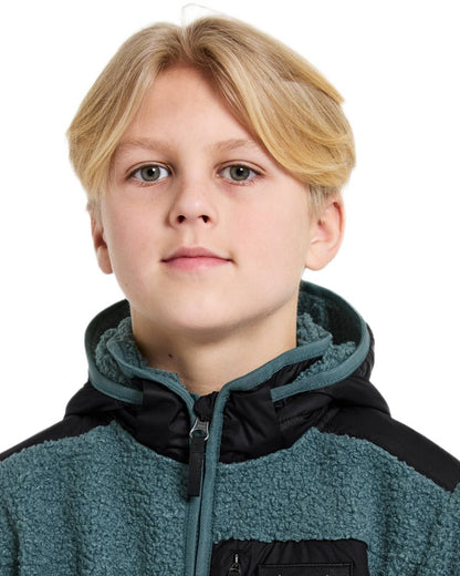 Star Blue coloured Didriksons Childrens Exa Full-Zip Fleece 3 on white background 