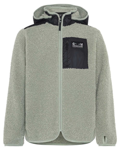 Wilted Leaf coloured Didriksons Childrens Exa Full-Zip Fleece 3 on white background 
