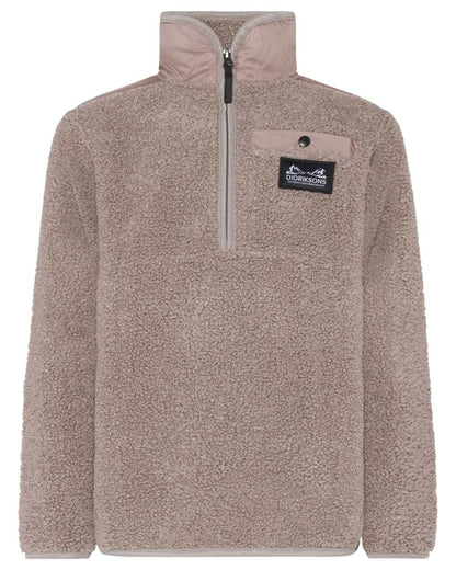 Ash Brown coloured Didriksons Childrens Exa Half Zip Sweater on white background 