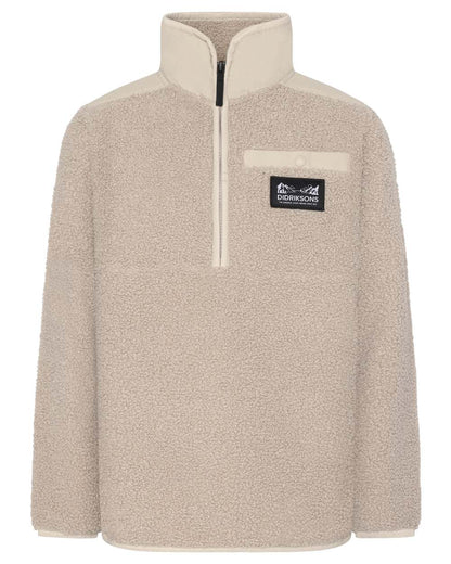 Beach Beige coloured Didriksons Childrens Exa Half Zip Sweater on white background 