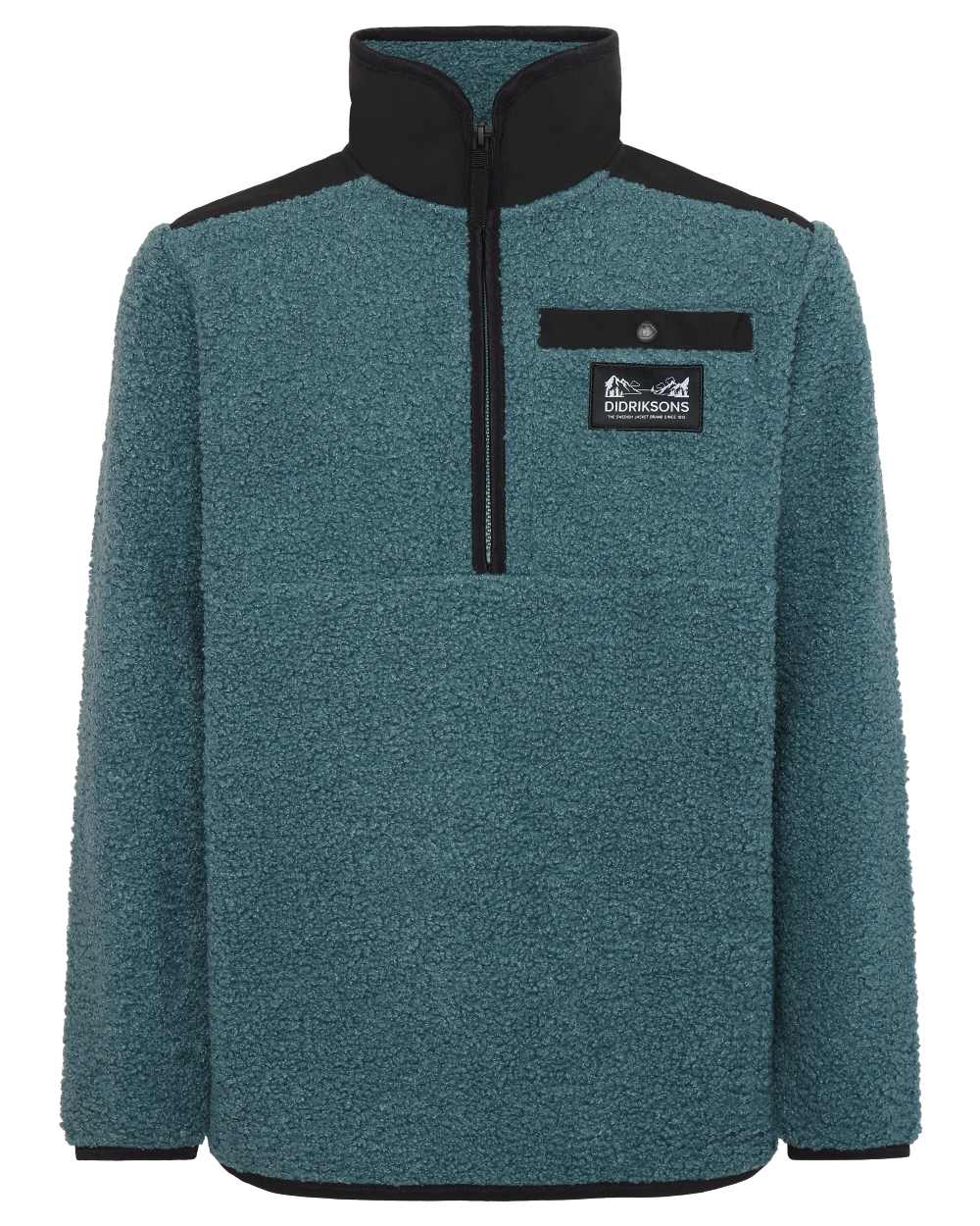 Star Blue coloured Didriksons Childrens Exa Half Zip Sweater on white background 