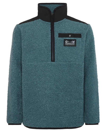 Star Blue coloured Didriksons Childrens Exa Half Zip Sweater on white background 