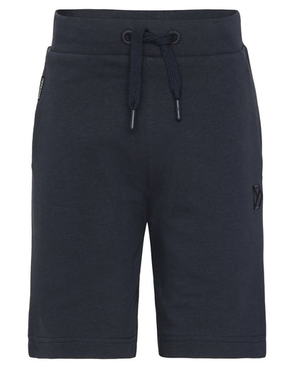 Navy coloured Didriksons Childrens Fejan Shorts on white background 