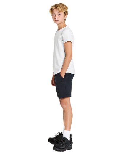 Navy coloured Didriksons Childrens Fejan Shorts on white background 