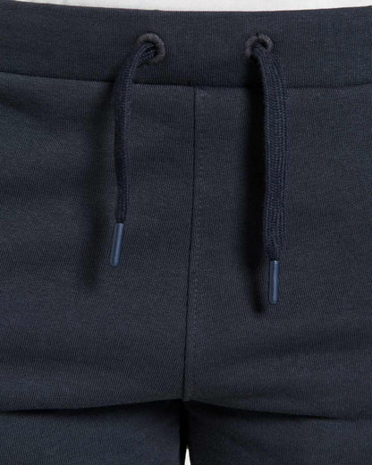 Navy coloured Didriksons Childrens Fejan Shorts on white background 