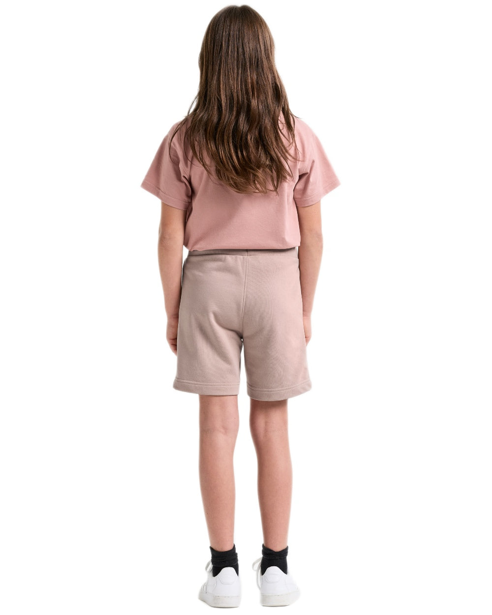 Vintage Pink coloured Didriksons Childrens Fejan Shorts on white background 