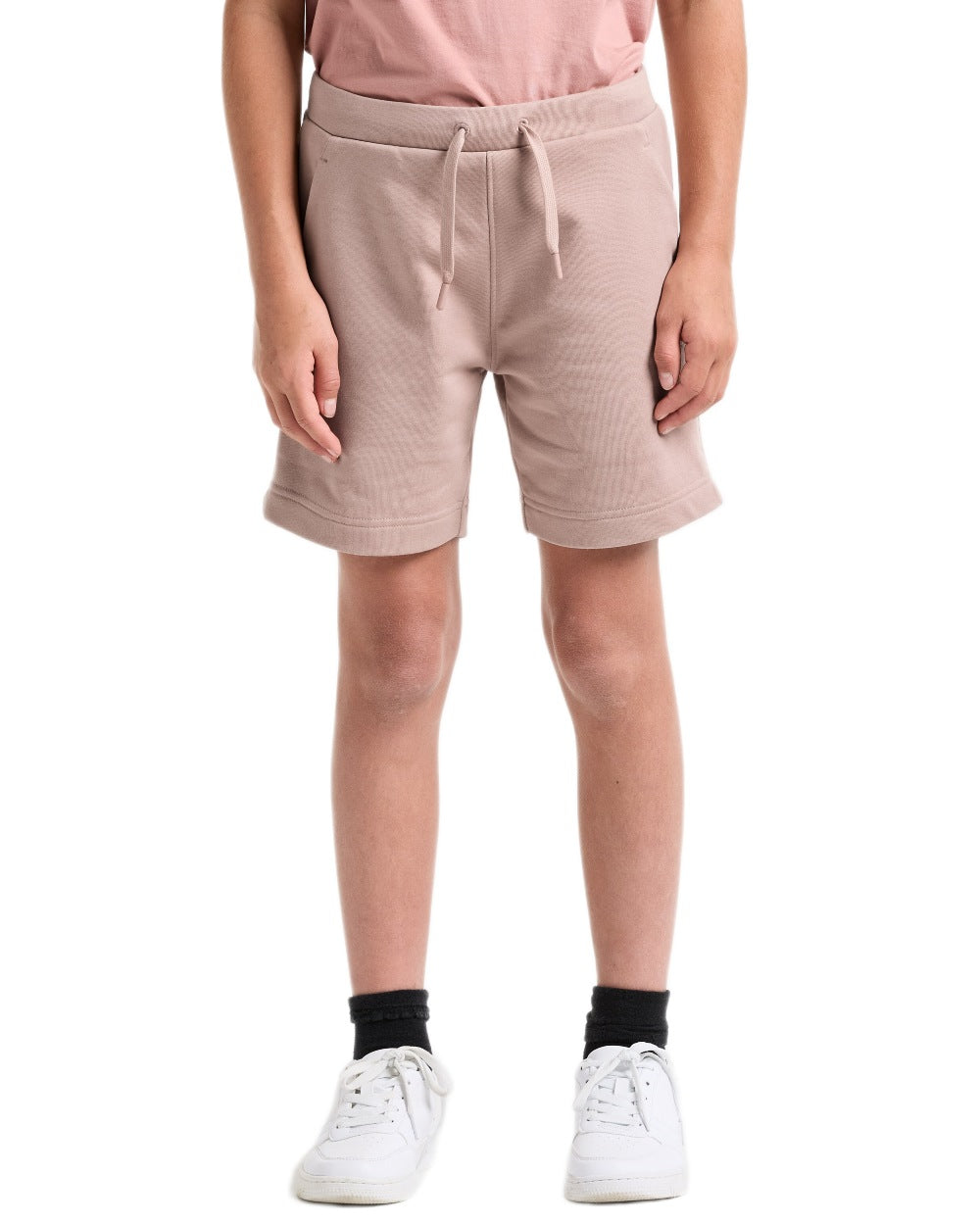 Vintage Pink coloured Didriksons Childrens Fejan Shorts on white background 