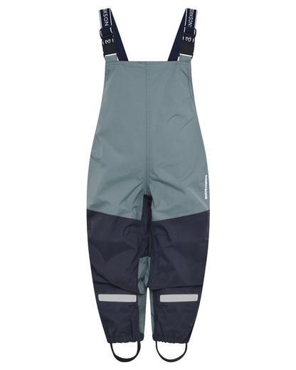 Factory Blue coloured Didriksons Childrens Foxen Bib Pants on white background 