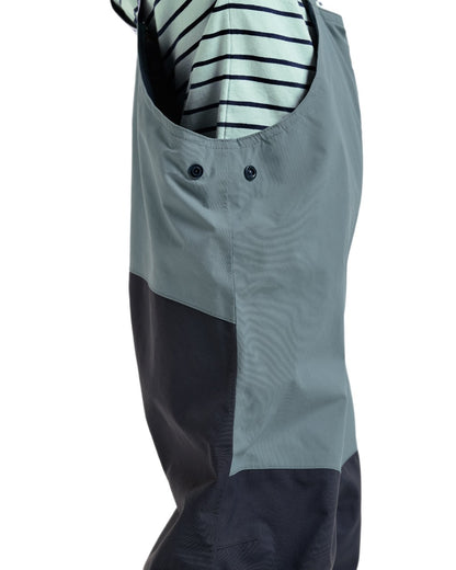 Factory Blue coloured Didriksons Childrens Foxen Bib Pants on white background 