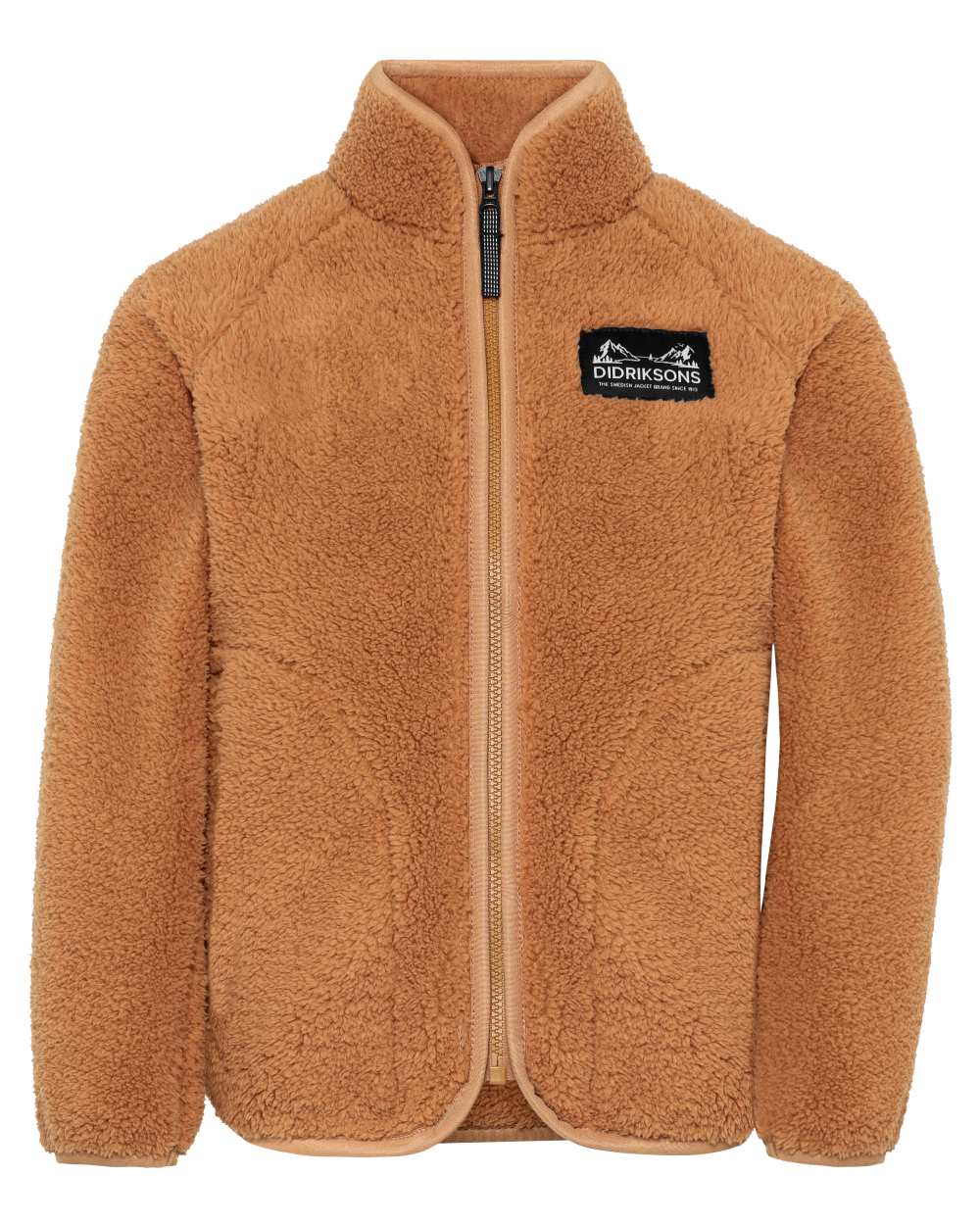 Almond Tree coloured Didriksons Childrens Gibbs Full Zip Jacket 2 on white background 
