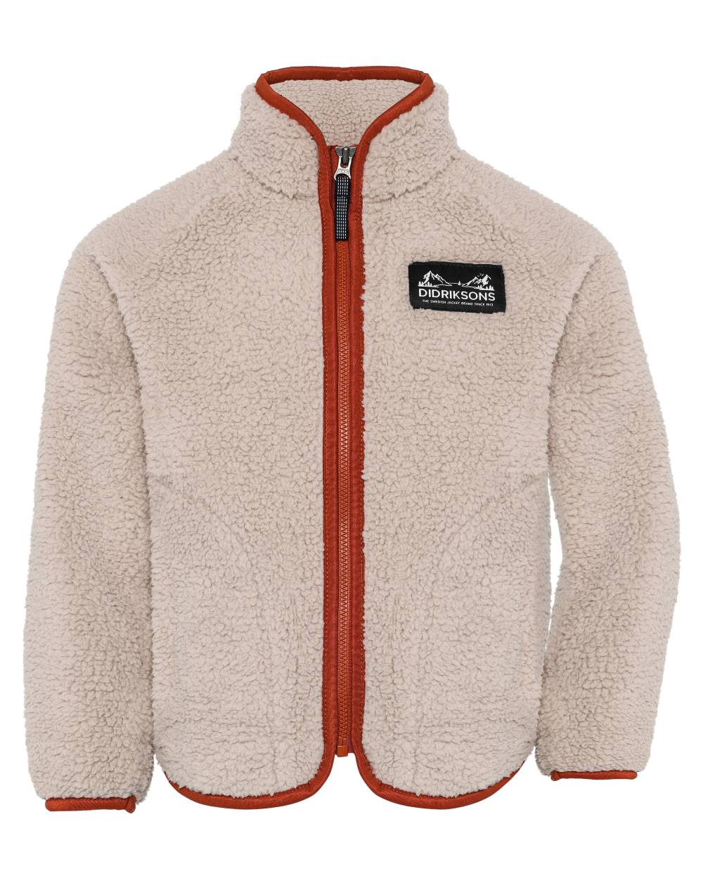 Beach Beige Rust coloured Didriksons Childrens Gibbs Full Zip Jacket 2 on white background 