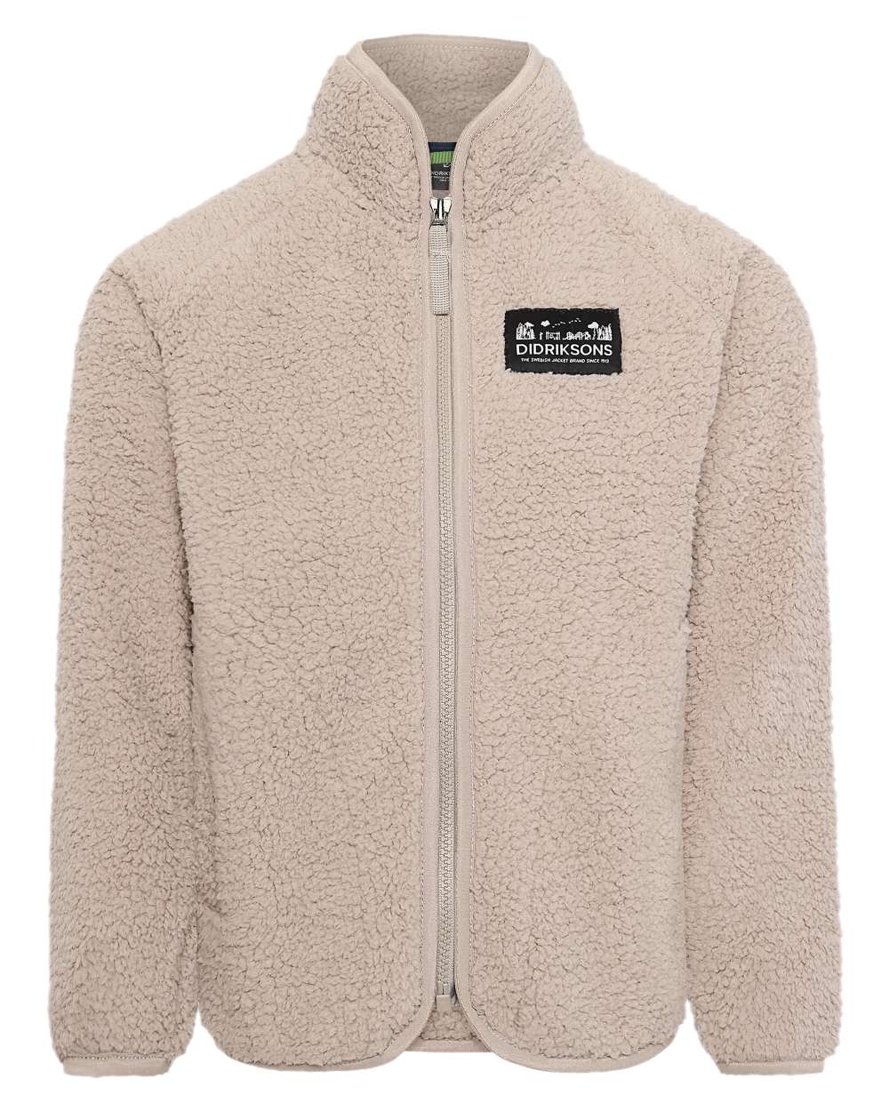 Beach Beige coloured Didriksons Childrens Gibbs Full Zip Jacket 2 on white background 