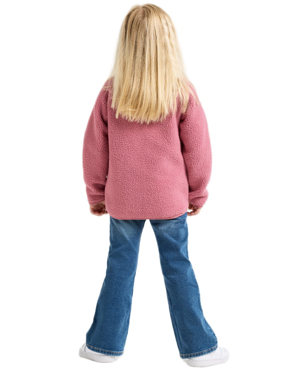 Heather Pink coloured Didriksons Childrens Gibbs Full Zip Jacket 2 on white background 