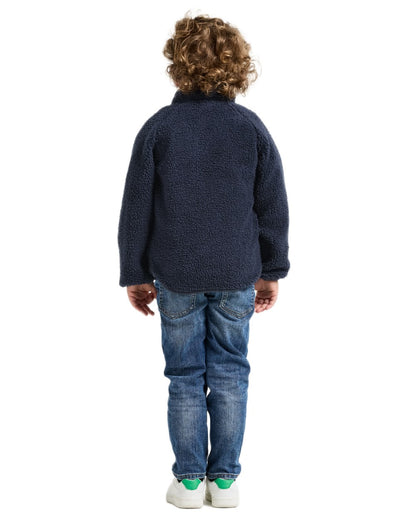 Navy coloured Didriksons Childrens Gibbs Full Zip Jacket 2 on white background 