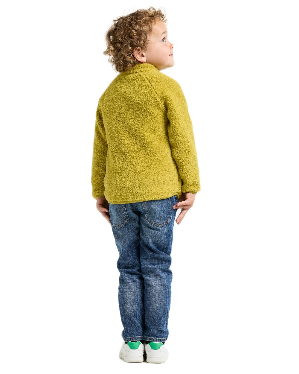 Yellow Pollen coloured Didriksons Childrens Gibbs Full Zip Jacket 2 on white background 