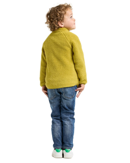 Yellow Pollen coloured Didriksons Childrens Gibbs Full Zip Jacket 2 on white background 
