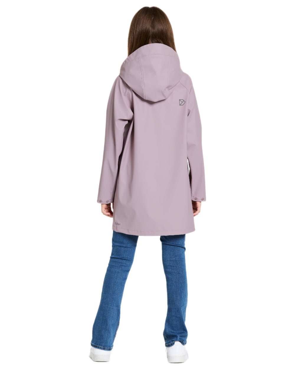 Dusty Lilac coloured Didriksons Childrens Giga Jacket on white background 