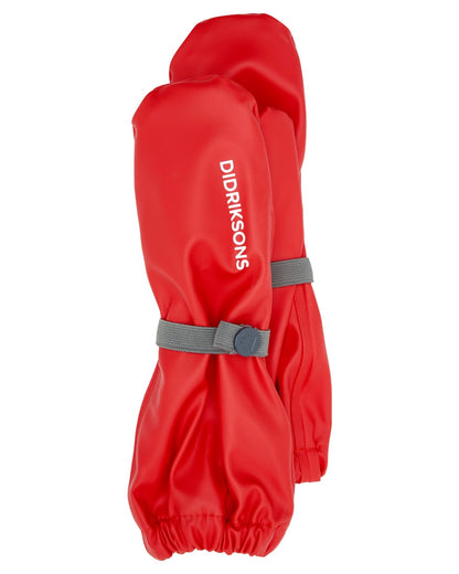 Chili Red coloured Didriksons Childrens Gloves on white background 