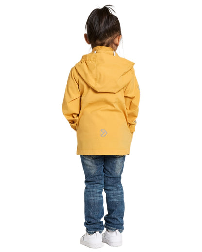 Dark Pollen coloured Didriksons Childrens Hallon Jacket on white background 