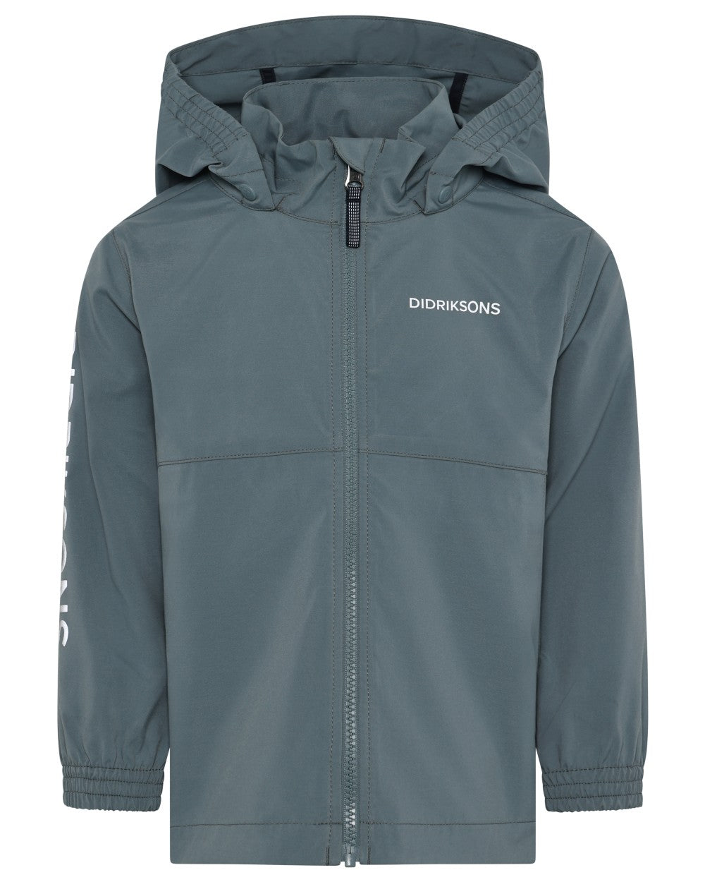 Factory Blue coloured Didriksons Childrens Hallon Jacket on white background 