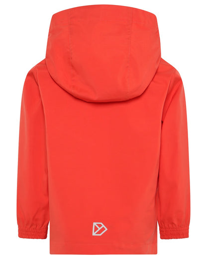 Paprika coloured Didriksons Childrens Hallon Jacket on white background 