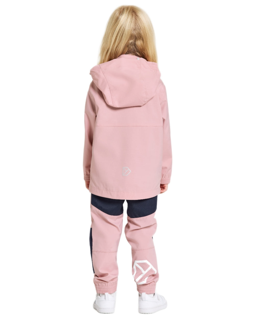 Soft Pink coloured Didriksons Childrens Hallon Jacket on white background 