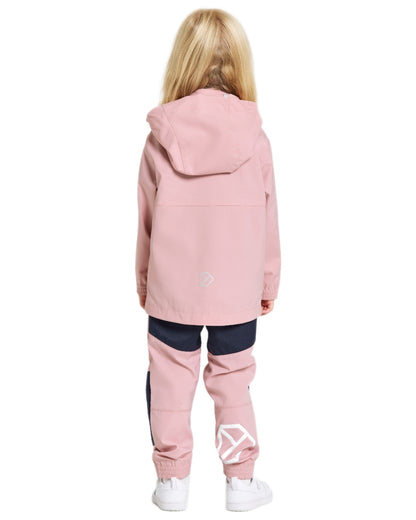 Soft Pink coloured Didriksons Childrens Hallon Jacket on white background 