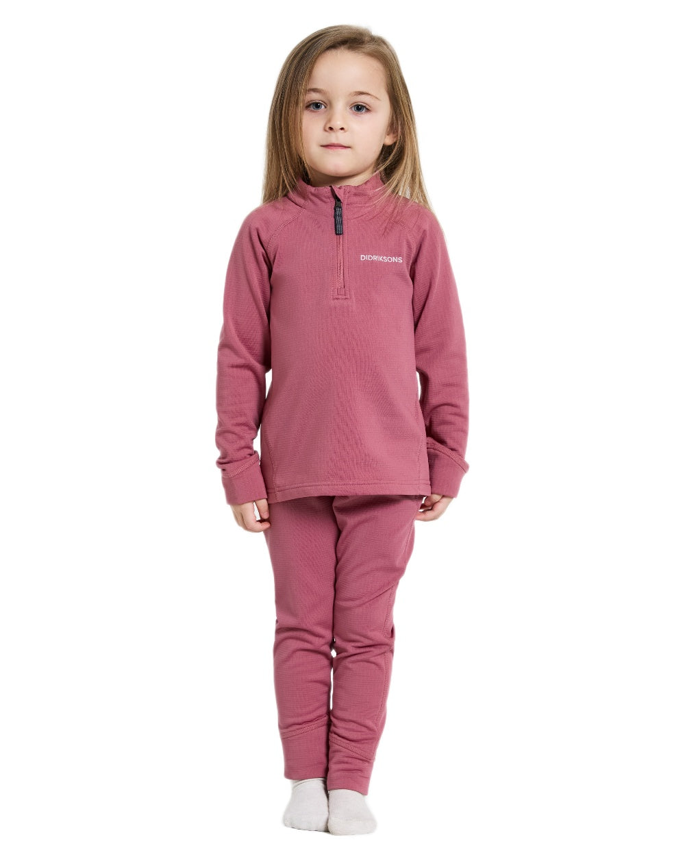 Heather Pink coloured Didriksons Childrens Jadis Set on white background 