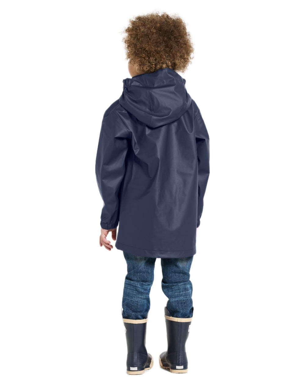 Navy coloured Didriksons Childrens Jojo Jacket on white background 