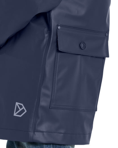 Navy coloured Didriksons Childrens Jojo Jacket on white background 