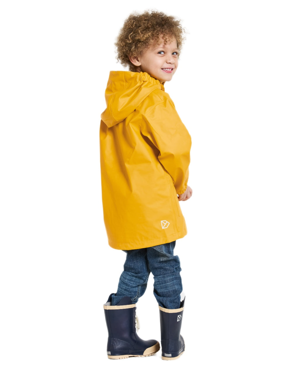 Oat Yellow coloured Didriksons Childrens Jojo Jacket on white background 