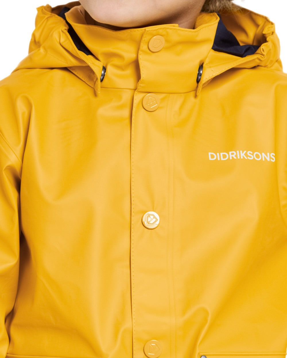 Oat Yellow coloured Didriksons Childrens Jojo Jacket on white background 
