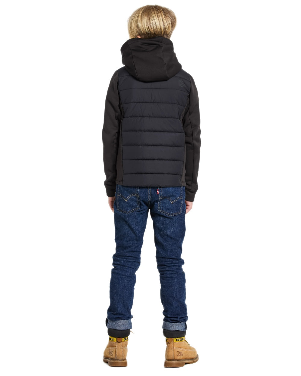 Black coloured Didriksons Childrens Kapris Full Zip Jacket 3 on white background 