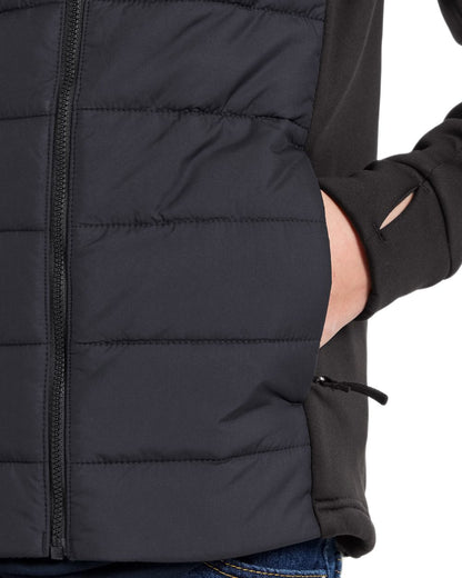 Black coloured Didriksons Childrens Kapris Full Zip Jacket 3 on white background 