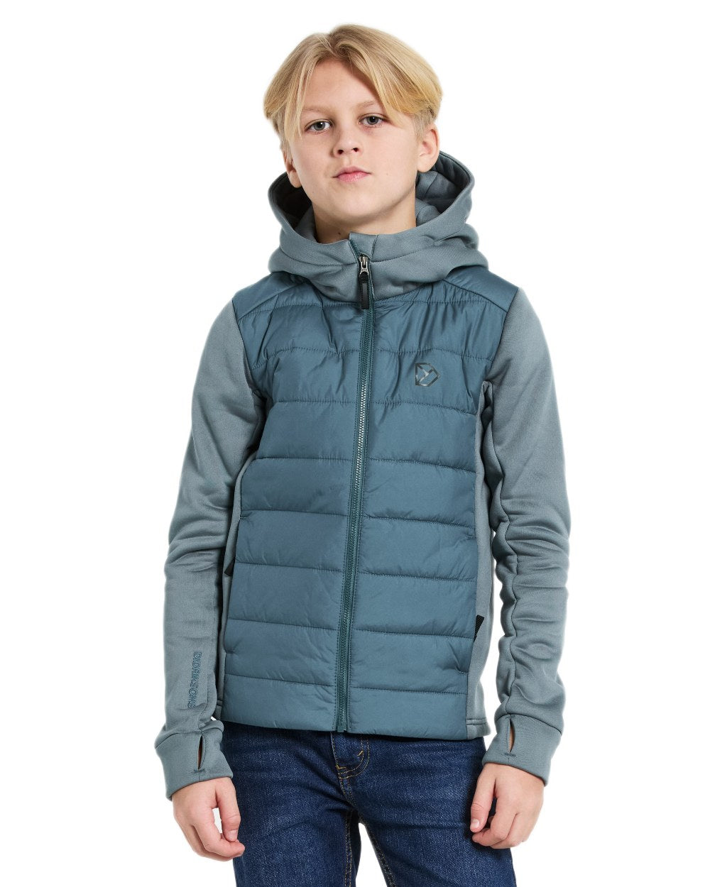 Star Blue coloured Didriksons Childrens Kapris Full Zip Jacket 3 on white background 